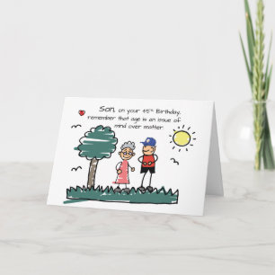 Son 45th Birthday Humourous Stick Figures Card