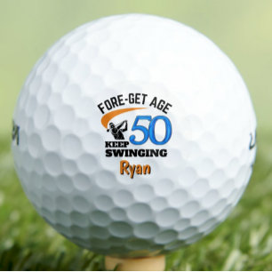 Son 50th Birthday Gift Funny FORE-get Age Golf Balls