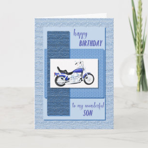 Son, a birthday card with a motor bike