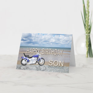 Son, a birthday card with a motor bike