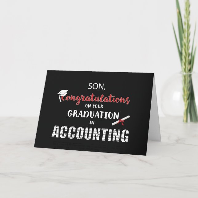 Son, Accounting Graduation Congratulations, B Card (Front)