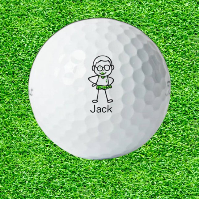 Son adorable doodle stick people golf balls (Son adorable doodle stick people golf balls)