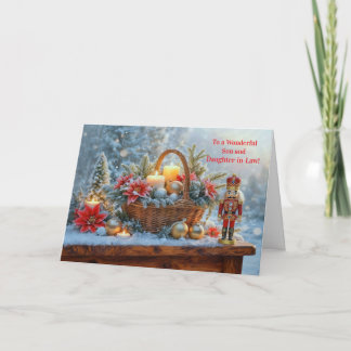 Son and Daughter in Law Cute Christmas Basket Card