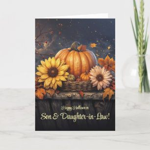 Son and Daughter in Law Happy Halloween Pumpkins Card