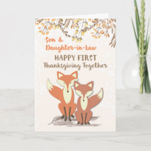 Son and Daughter-in-Law Newlyweds 1st Thanksgiving Holiday Card