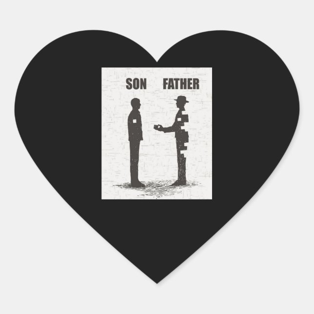 Son And Father Heart Sticker (Front)