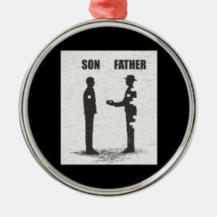 Son And Father Metal Ornament