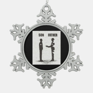 Son And Father Snowflake Pewter Christmas Ornament