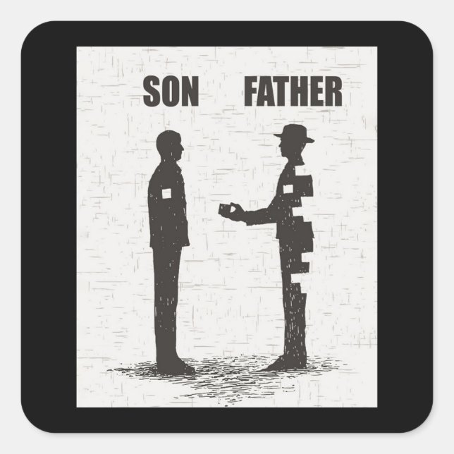 Son And Father Square Sticker (Front)