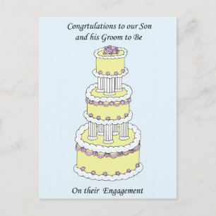 Son and Groom to Be, Engagement Congratulations. Announcement Postcard