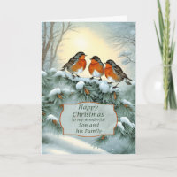 Son and his Family Robins Happy Christmas