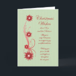 Son and Partner Christmas Scrolls Flowers Holiday Card<br><div class="desc">A christmas card for a son and his partner. An elegant Christmas card that stands out from the crowd. Red scrolls support beautiful red ornamental flowers. A lovely verse wishes everything good for Christmas.</div>