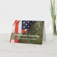 Son Army Military Soldier Sympathy Hat with Flag