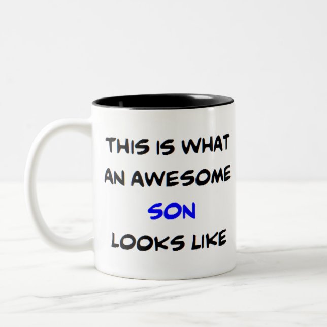 son, awesome Two-Tone coffee mug (Left)