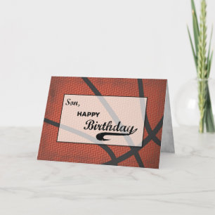 Son Birthday Basketball Large Distressed Sports Card