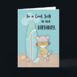 Son Birthday Beach Cool Racoon in Sunglasses Card<br><div class="desc">Just look at that cool racoon greeting you cool son on his birthday. But before this sunglass wearing racoon can do that you should get a copy of this card first to give your son on the celebration of his special day.</div>