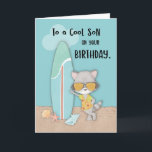 Son Birthday Beach Cool Racoon in Sunglasses Card<br><div class="desc">Just look at that cool racoon greeting you cool son on his birthday. But before this sunglass wearing racoon can do that you should get a copy of this card first to give your son on the celebration of his special day.</div>