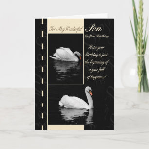 Son Birthday Card Swans