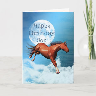 Son birthday card with spirit horse