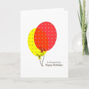 Son Birthday Cards, Big Colourful Balloons Card