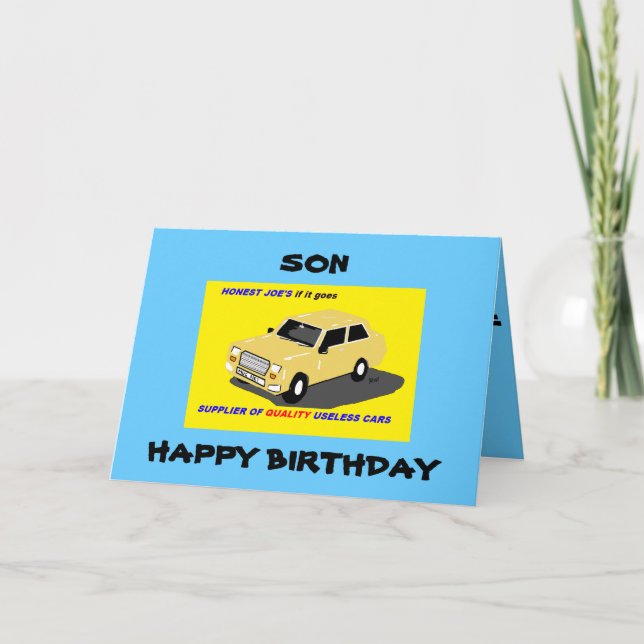 SON BIRTHDAY FUNNY CARD (Front)