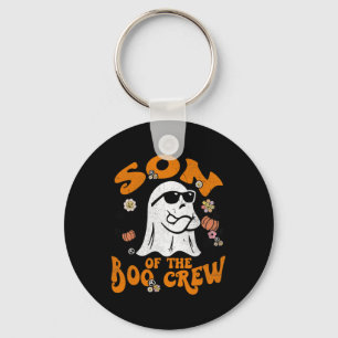 Son Boo Crew Groovy Matching Family Halloween Men Key Ring