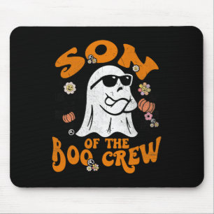 Son Boo Crew Groovy Matching Family Halloween Men Mouse Pad