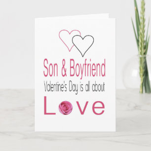 Son & Boyfriend   Happy Valentine's Day Roses Holiday Card