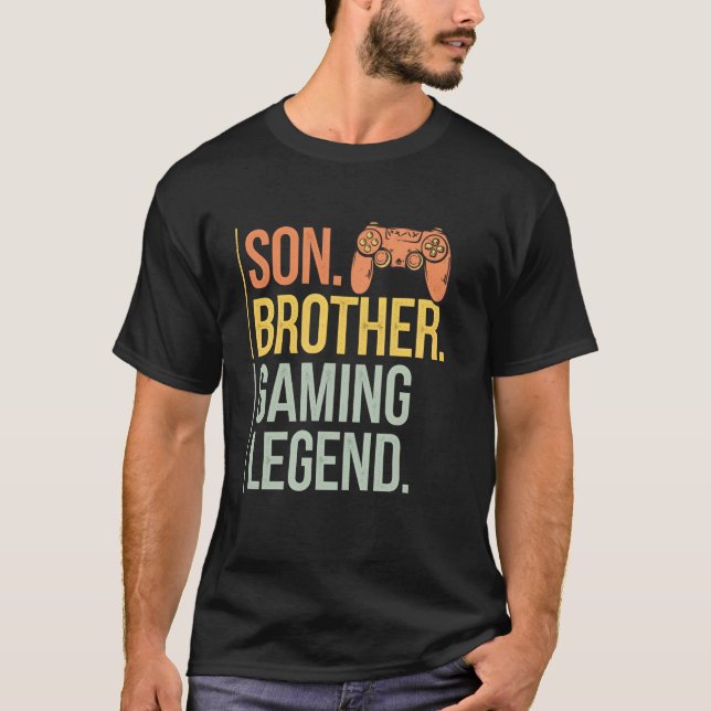 Son Brother Gaming Legend Retro Gamer Boys Kids Me T-Shirt (Front)