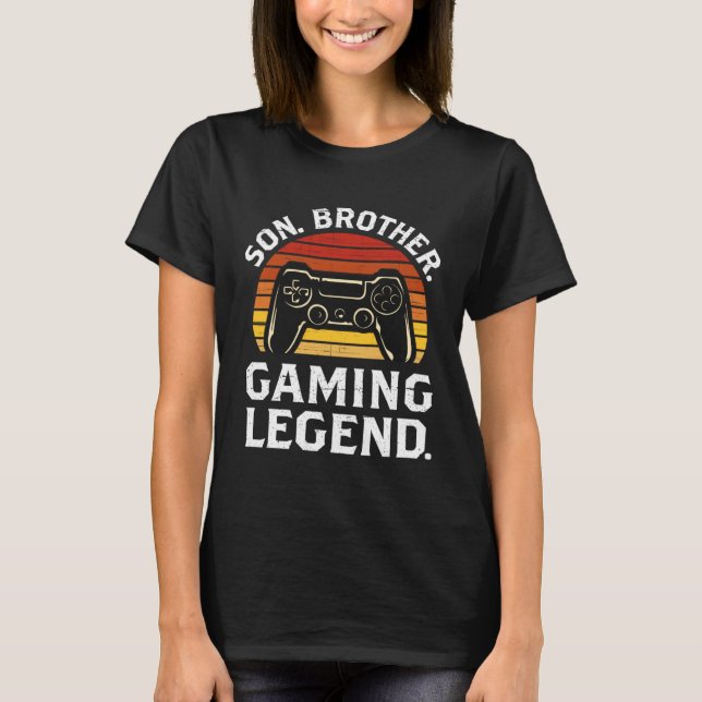 Son Brother Gaming Legend Teenage Boy Gaming T-Shirt (Front)