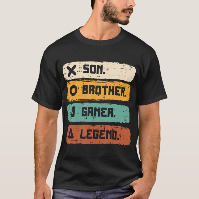 Son Brother Video Gamer Legend Gaming Men Boys Kid T-Shirt (Front)