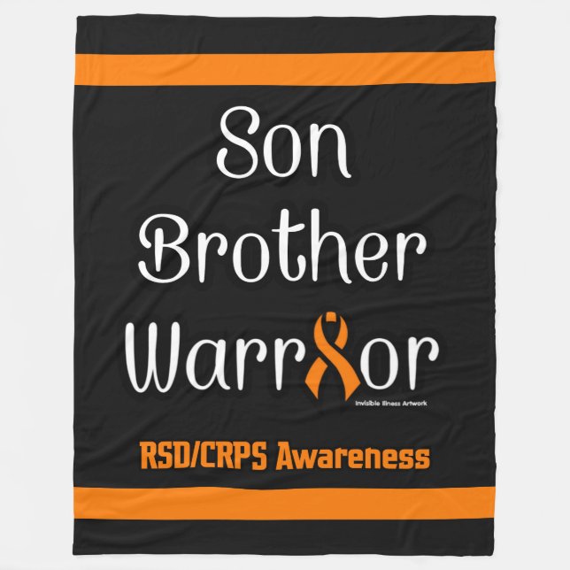 Son Brother Warrior...RSD/CRPS Fleece Blanket (Front)