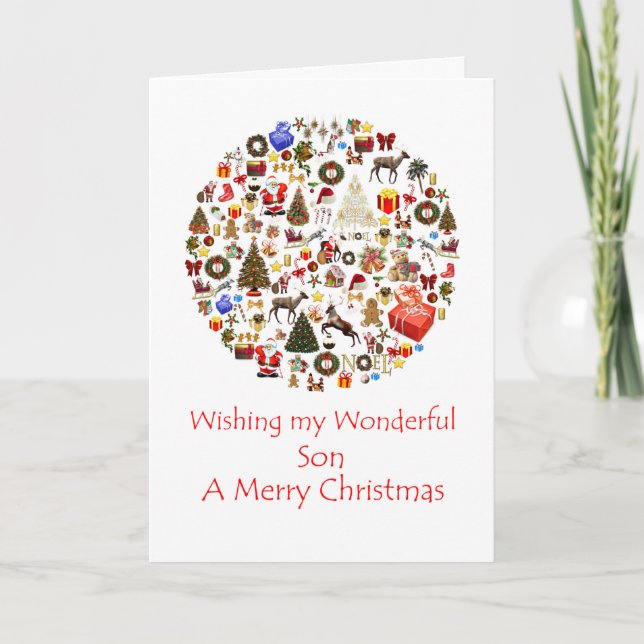 Son Circle of Christmas Holiday Card (Front)