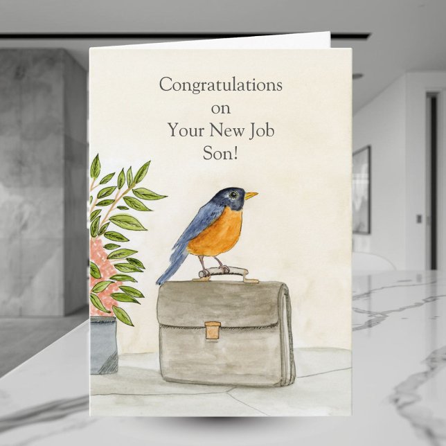 Son Congratulations New Job Robin Card (Creator Uploaded)