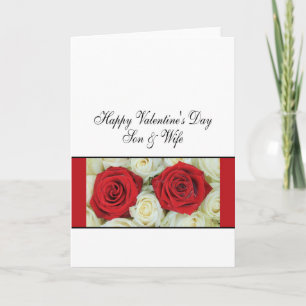 Son & Daughter in Law Happy Valentine's Day Roses Holiday Card