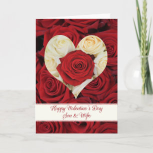 Son & Daughter in Law Happy Valentine's Day Roses Holiday Card