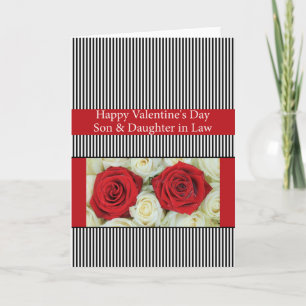 Son & Daughter in Law Happy Valentine's Day Roses Holiday Card