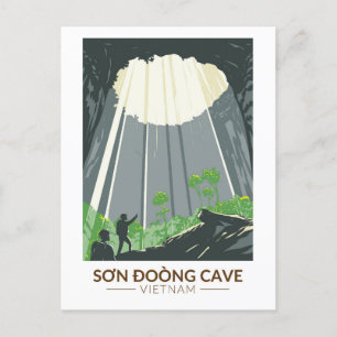 Son Doong Cave Vietnam Travel Art Vintage Postcard