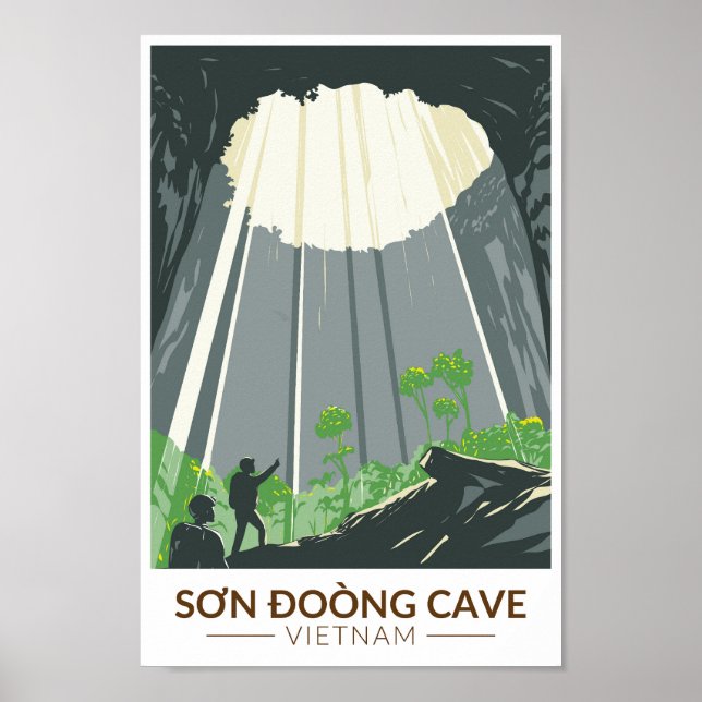 Son Doong Cave Vietnam Travel Art Vintage Poster (Front)