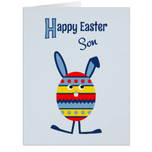 Son Easter egg bunny blue