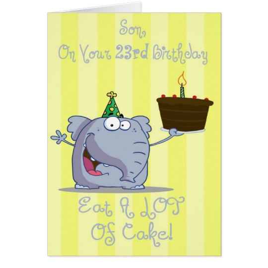 Son Eat More Cake 23rd Birthday Card