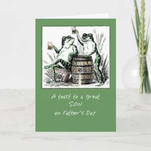 Son Father's Day Frogs Toasting with Beer Card