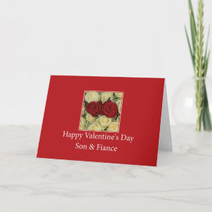 Son & Fiance  Happy Valentine's Day Roses Holiday Card