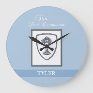 Son, First Communion Silver Chalice Large Clock