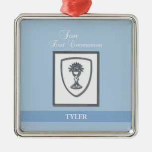 Son, First Communion Silver Chalice Metal Tree Decoration