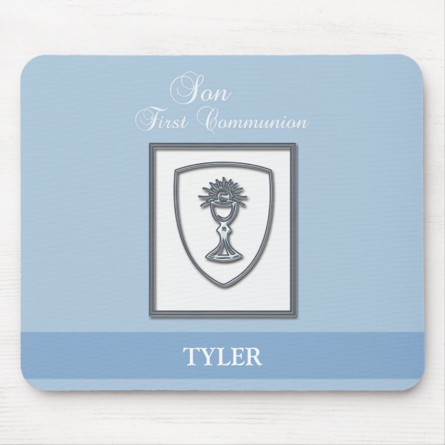 Son, First Communion Silver Chalice Mouse Pad (Front)