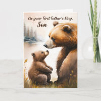 Son First Father's Day Papa and Baby Bear Outdoors