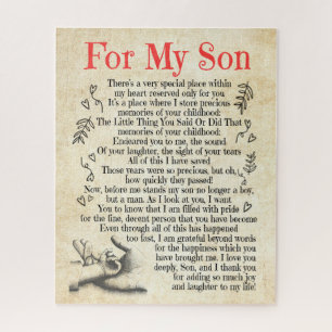 Son Gift   For My Son Thank You For Adding So Much Jigsaw Puzzle
