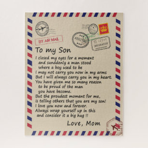 Son Gift   Letter To My Son Love From Mum Jigsaw Puzzle