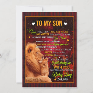 Son Gifts   Letter To My Son Love From Dad Invitation